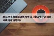 嫩江电子游戏培训机构电话（嫩江电子游戏培训机构电话号码）