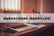 新加坡玩电子游戏多吗（新加坡有什么游戏）